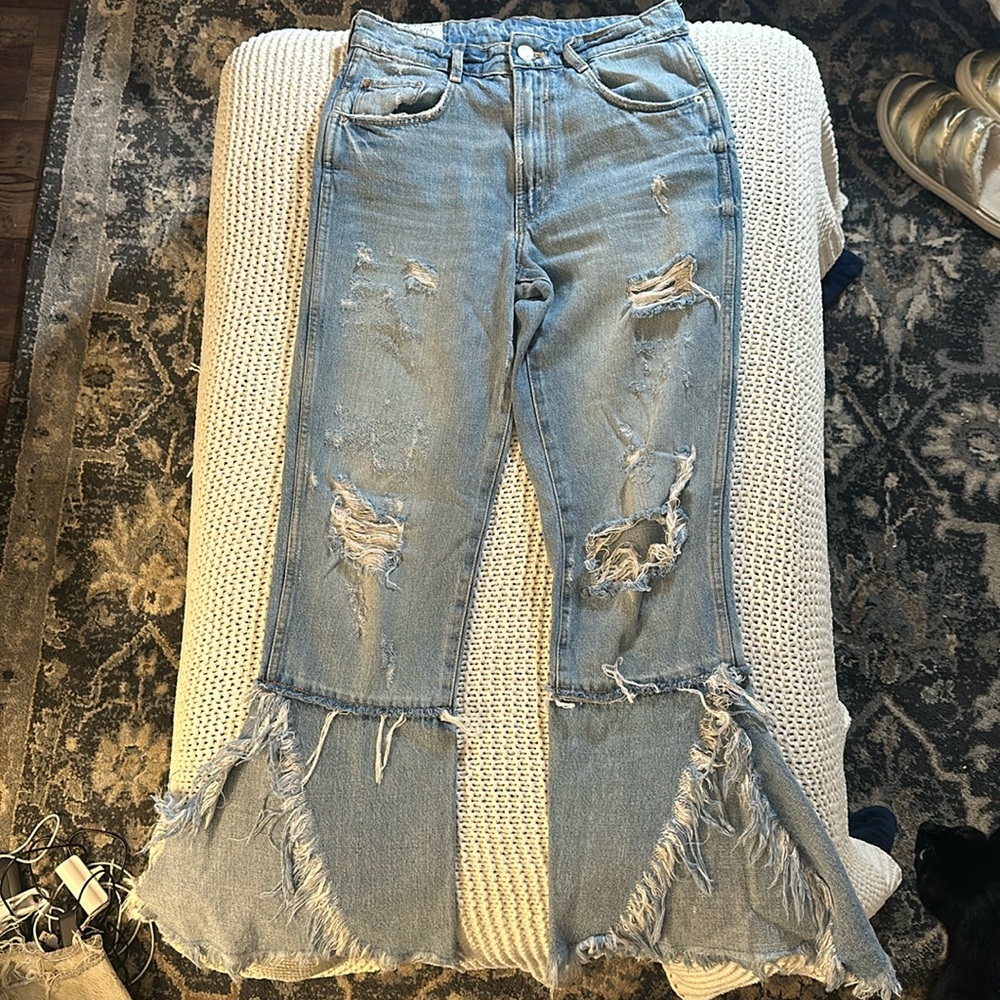 Zara Wide Leg Flare Jeans